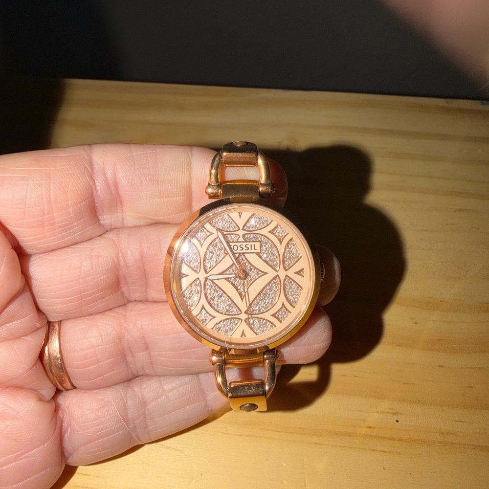 Fossil Women's Rose Gold-Tone Bracelet Watch